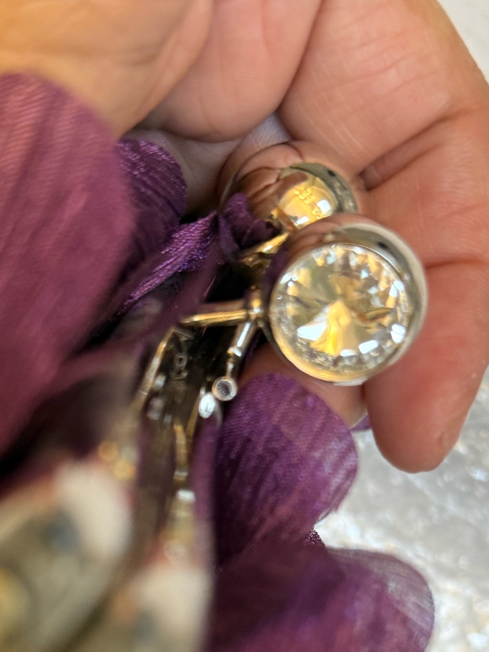 Elegant Purple Floral Appliqué Evening Clutch with Chain Handle - Picture 3 of 13